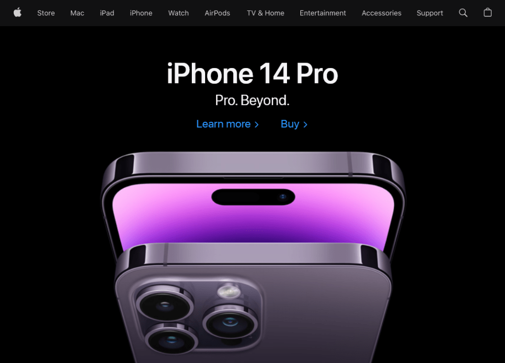 Apple website