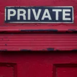 Image of door with a private sign. Security measures for your website.